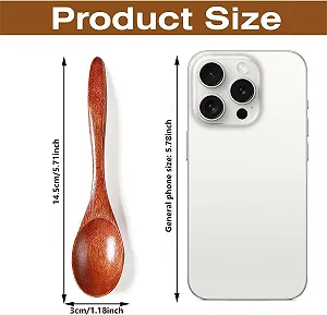 Ложка Дерев'яна Honey, 6 штук, 14.5 см, натуральна дерев'яна synthetic.ua - Фото 1