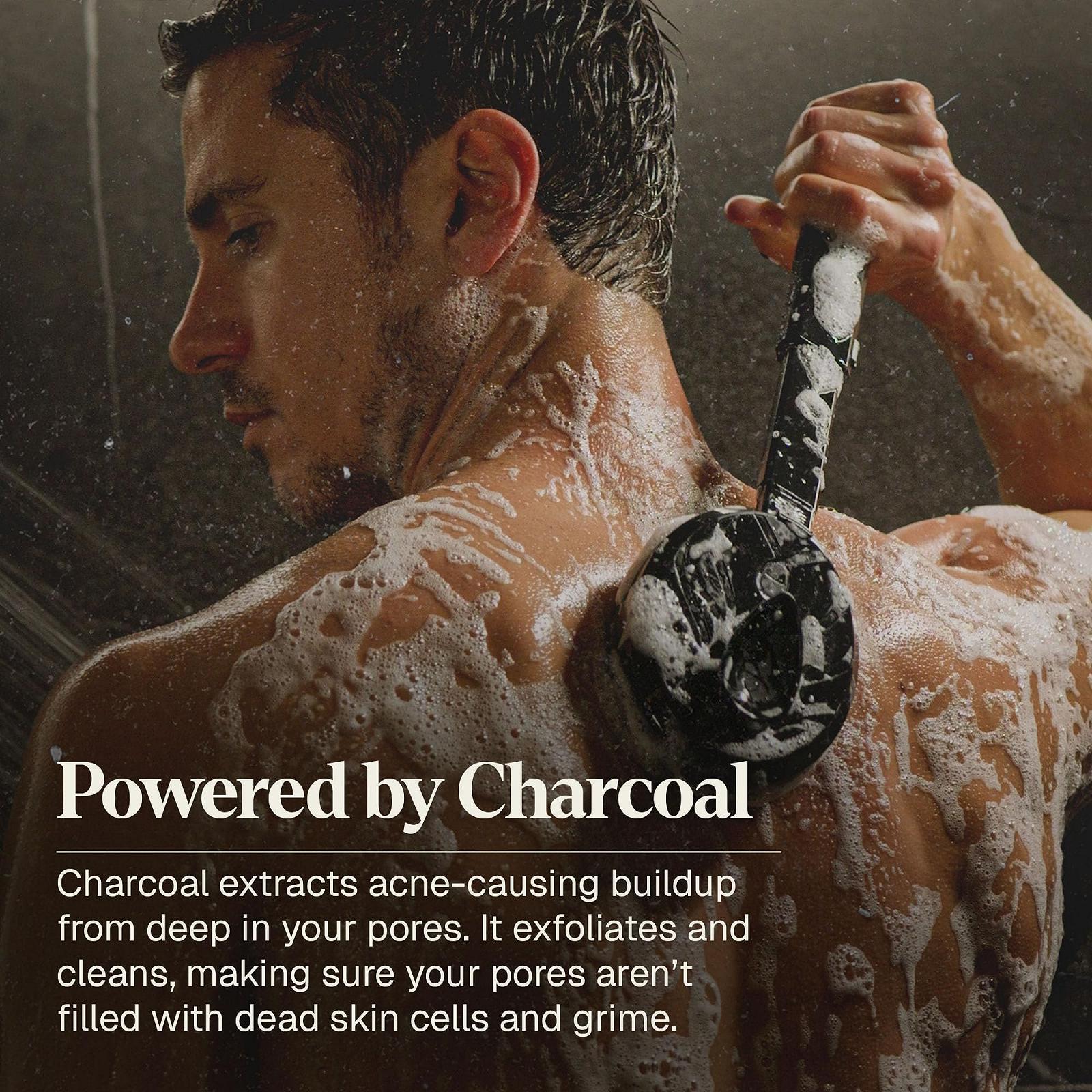 Засіб для миття тіла Black Wolf Charcoal Powder для чоловіків 10 фл. унц. З вугільним порошком та саліциловою кислотою для зменшення висипань та очищення шкіри Густа піна Без парабенів, фото №5