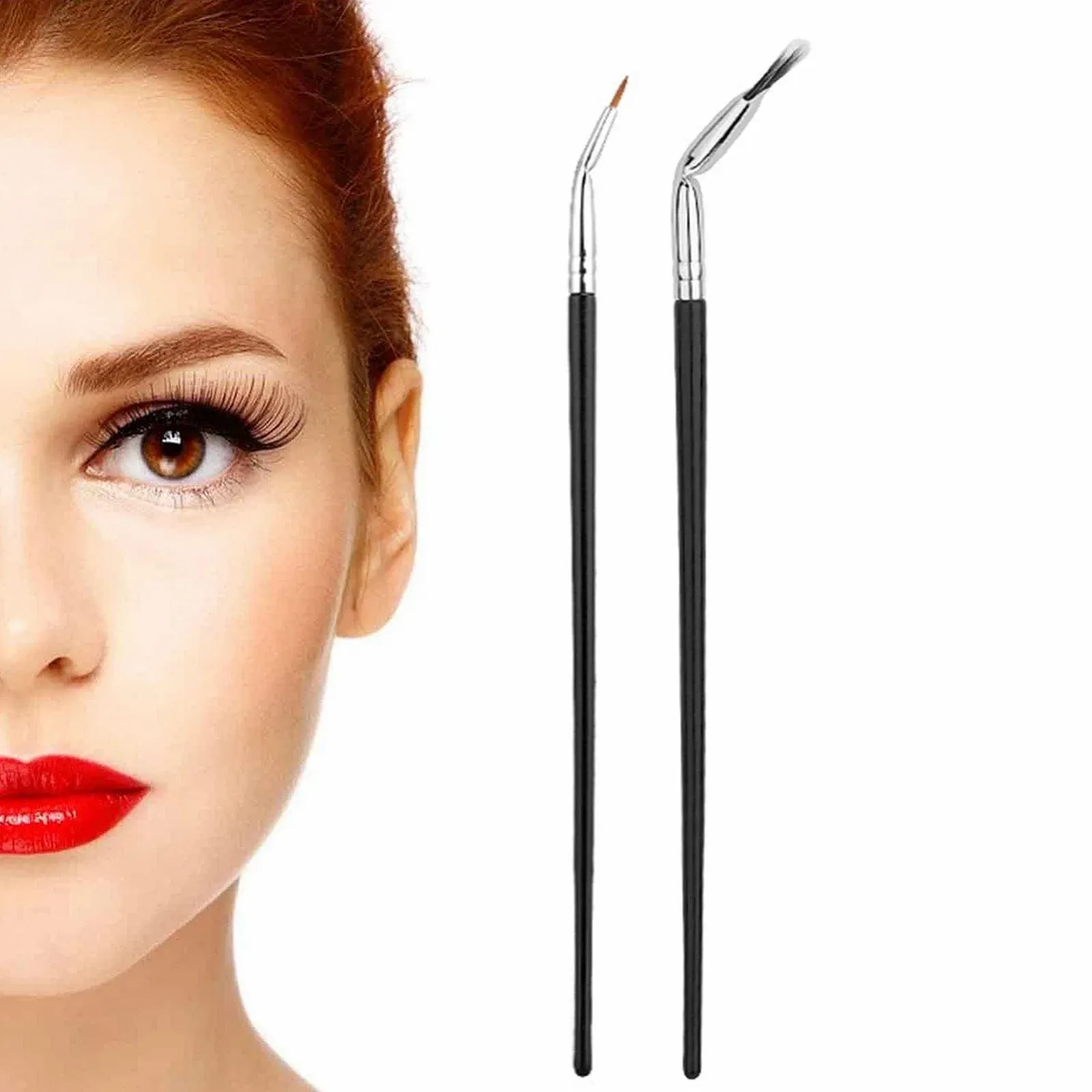 Кисти для подводки Luckxing Angled Fan, фиксированная, угловая 120°, фото №1