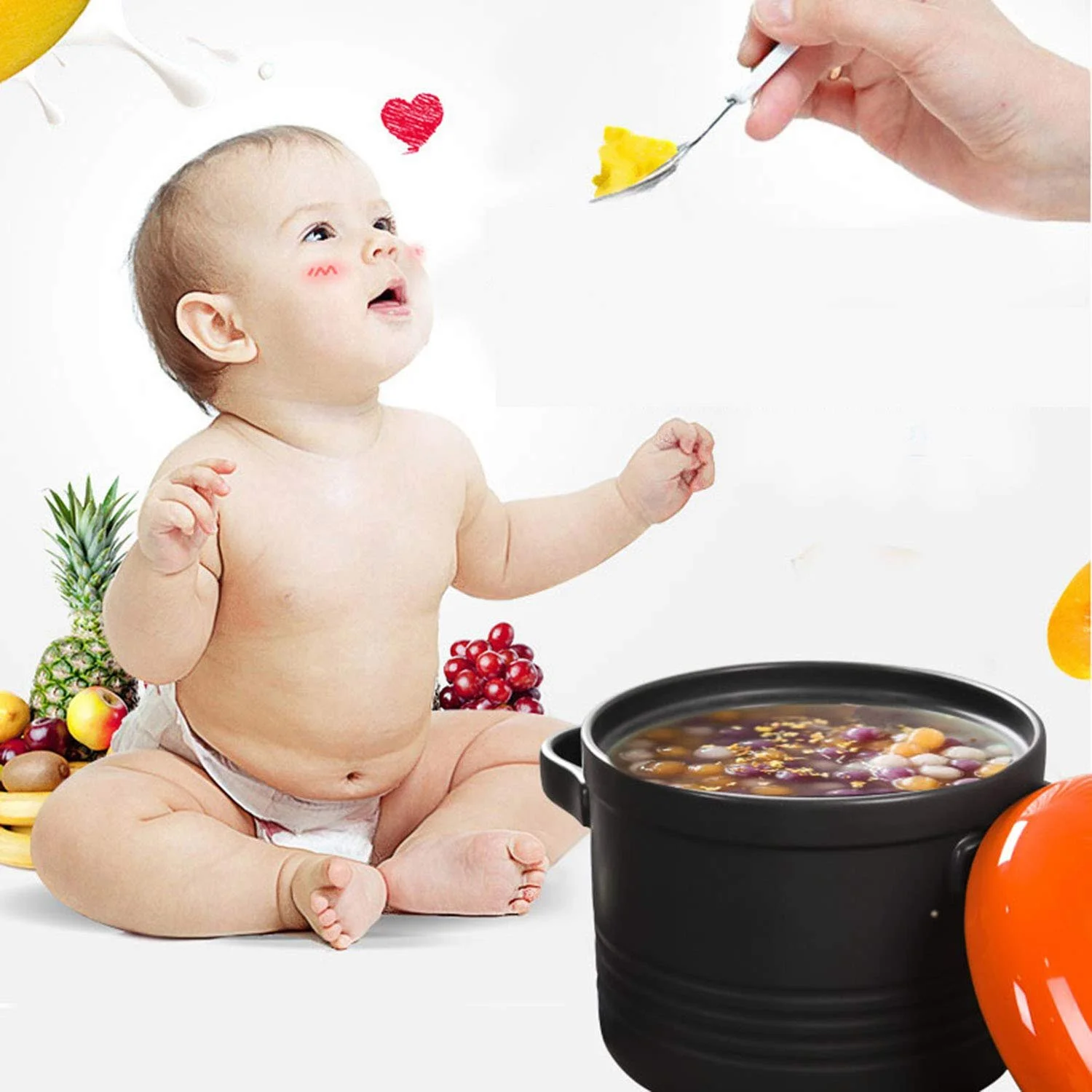 Кастрюля AIBAB, керамическая, жаропрочная, с антипригарным покрытием, объемом 2,6 л., фото №3