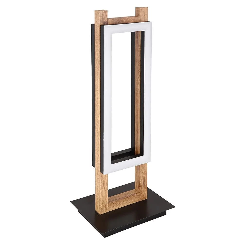 Настольная лампа GLOBO LIGHTING Wooden Lamp 2 лампы Металл MDF Черный Темно-коричневый Опал 2x LED 20 Вт 850 лм 3000 К 50 x 20 x 15 см, фото №1