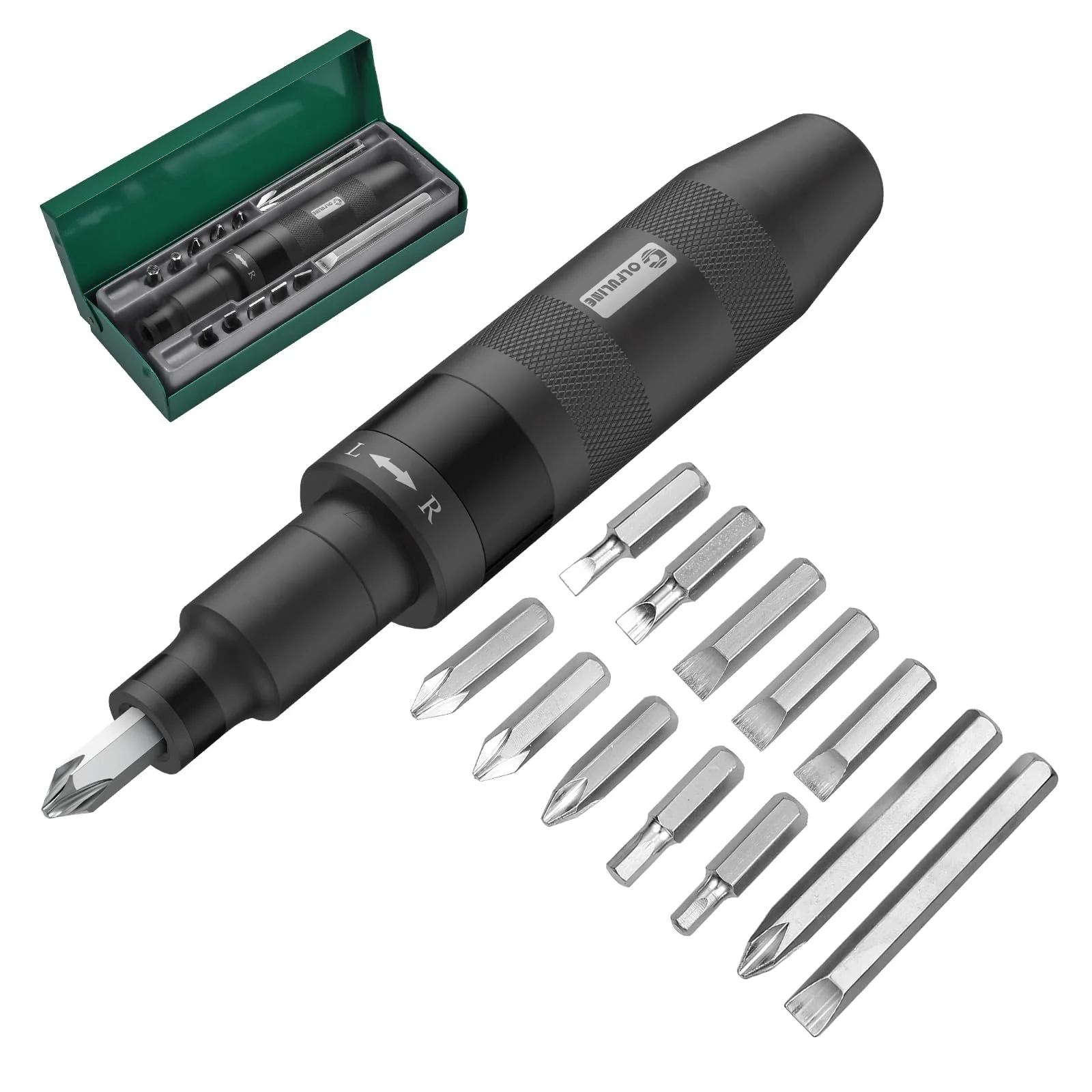 Набір ударних викруток COLFULINE 1/2 дюйма 13 предметів Black, фото №1