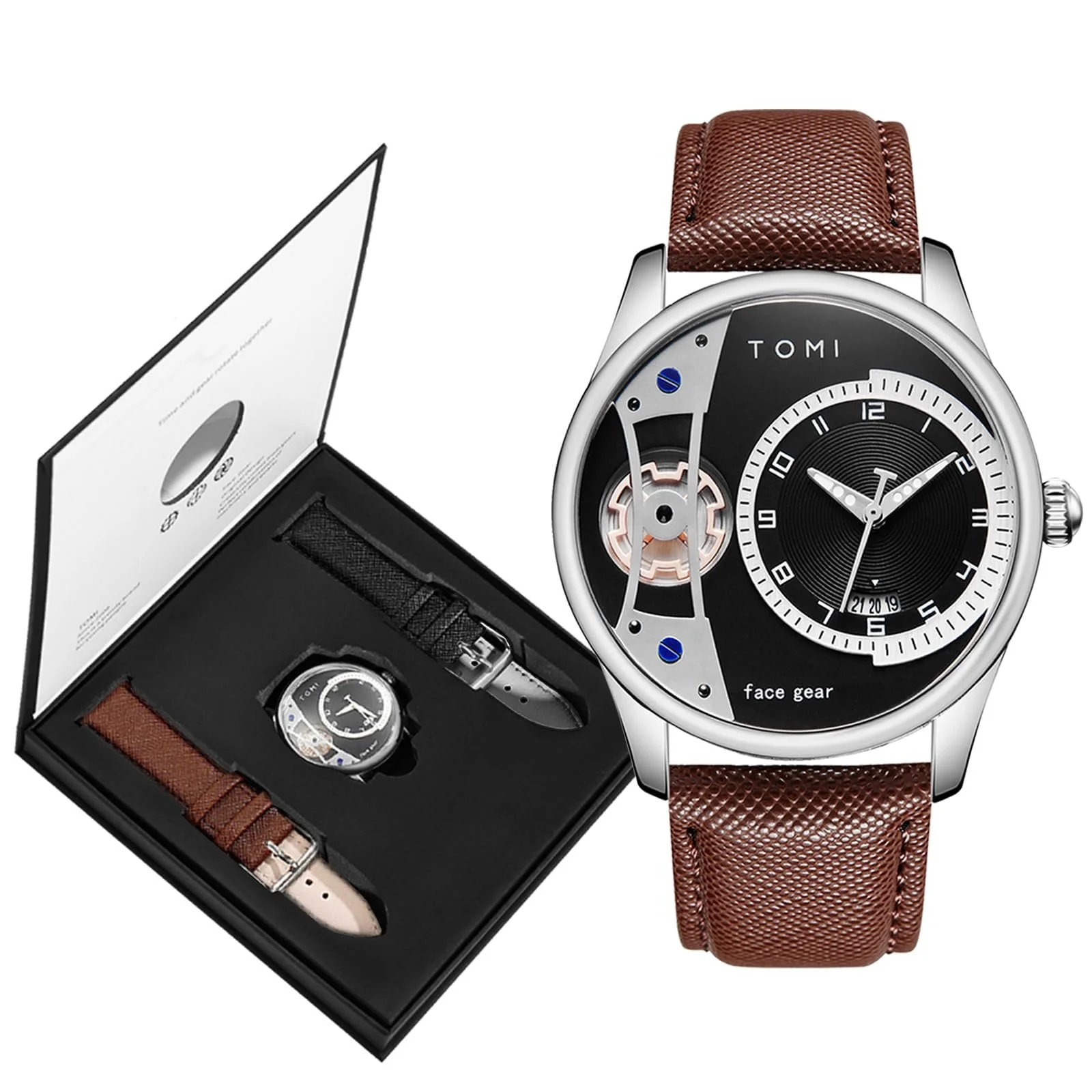 Чоловічий аналоговий годинник CIVO Кварцовий з датою та шкіряним ремінцем, фото №2 Чоловічий аналоговий годинник CIVO Кварцовий з датою та шкіряним ремінцем, фото №2