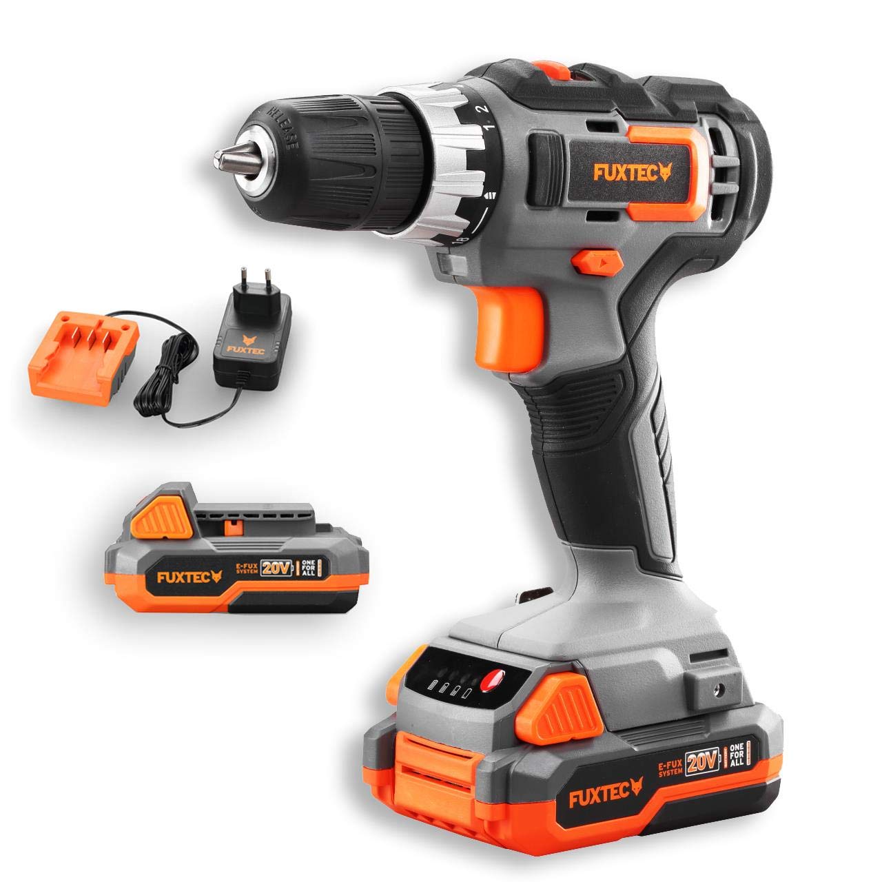Акумуляторний Шурупокрут Fuxtec Е1BS20 20 В Набір Li-ion Black, фото №1