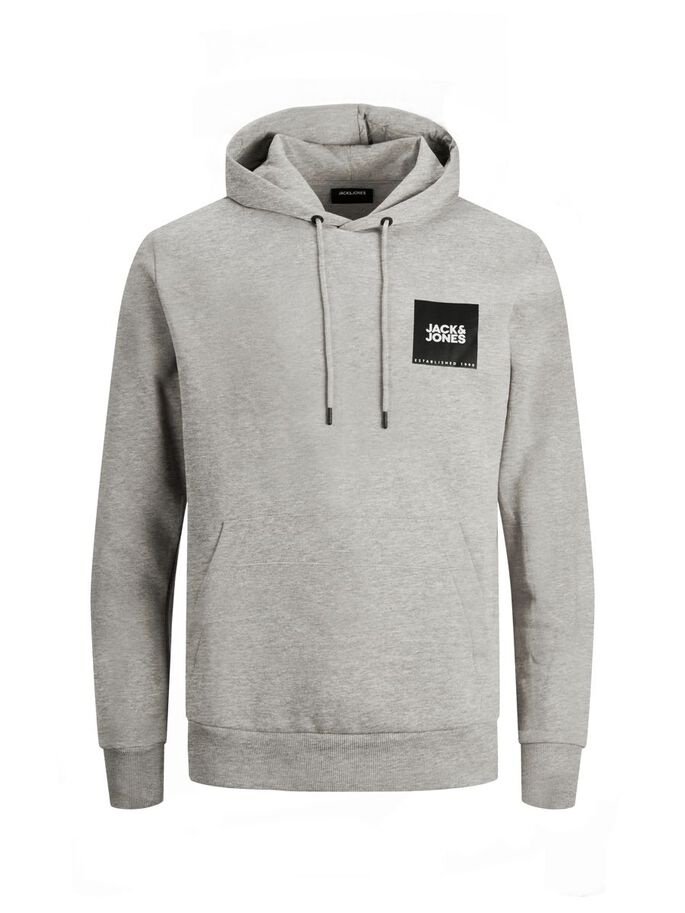 Худі JJLOCK SWEAT HOOD 12213245-Light Grey Melange SMALL Jack&Jones Сірий L, фото №4