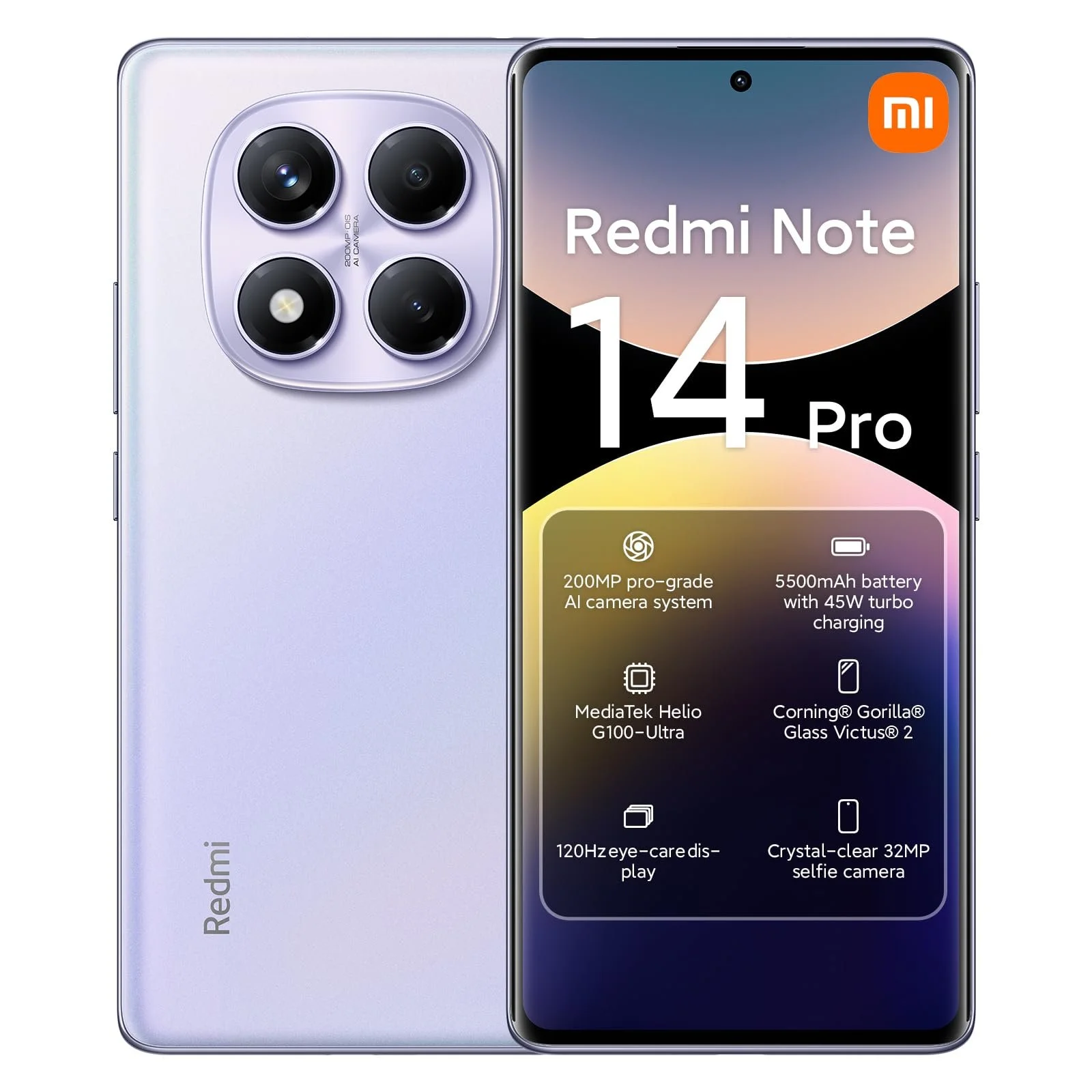 Смартфон Xiaomi Redmi Note 14 Pro 4G 256GB Aurora Purple, фото №1