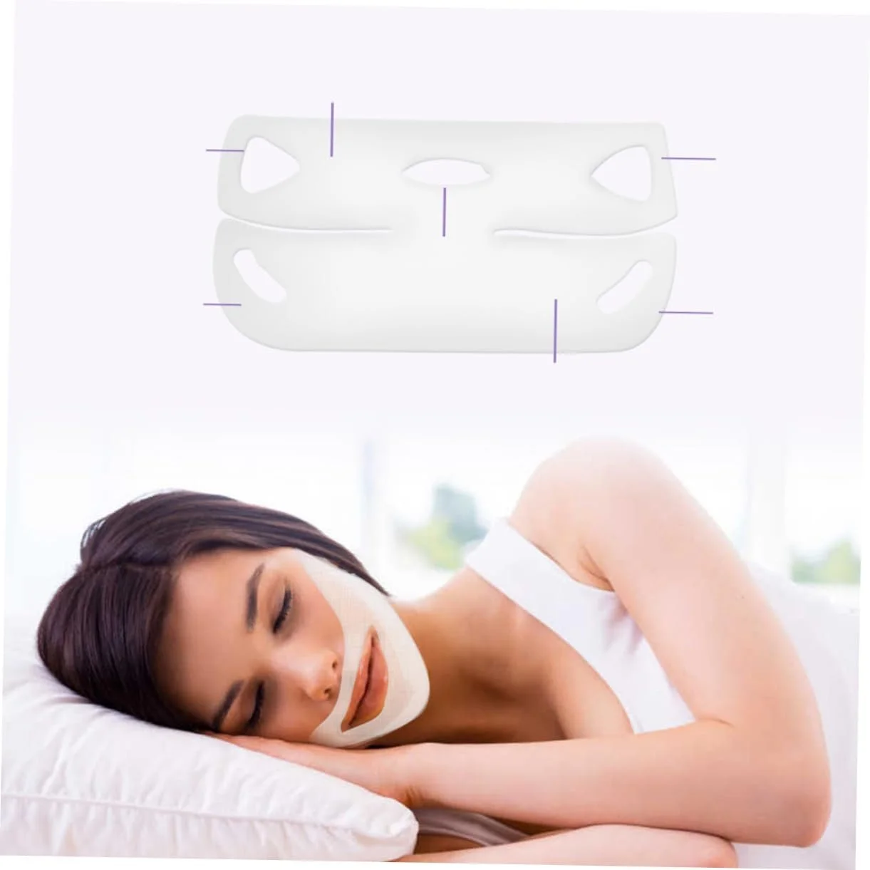 Маска для лица CALLARON Набор 12 штук с двойными ушными крючками, для подтяжки, укрепления и увлажнения, чтобы уменьшить двойной подбородок и улучшить эластичность кожи, фото №4