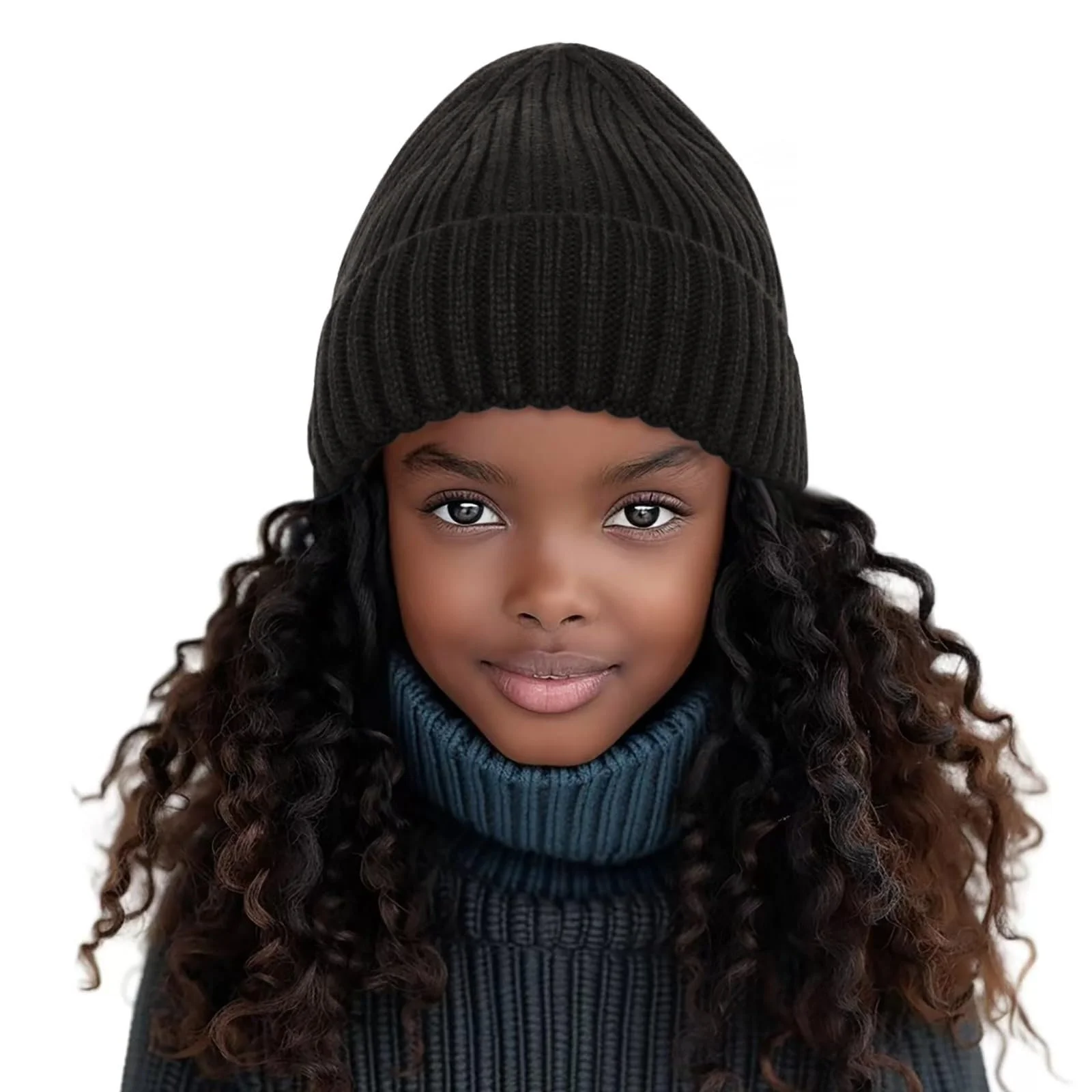 В'язана шапка для дівчинки Осінь-Зима FjE859, фото №2