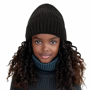 В'язана шапка для дівчинки Осінь-Зима FjE859 synthetic.ua - Фото 1