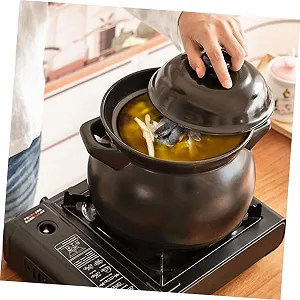 Горшок VALICLUD Керамический Мини Жаростойкий для тушения Black synthetic.ua - Фото 1