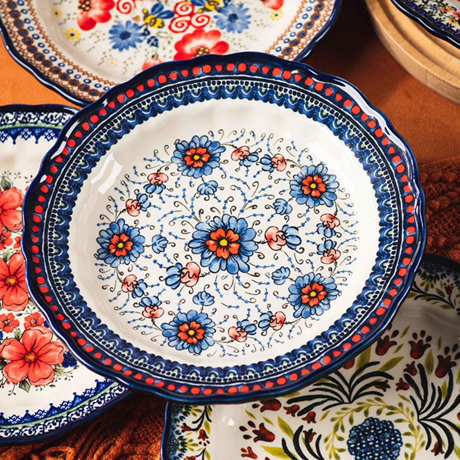 Форма для запекания керамическая круглая винтажная 20.9 x 20.9 x 3.2 см, фото №5