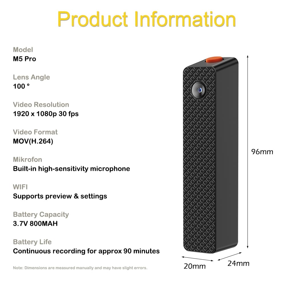 Екшн-камера VSYSTO Mini 1080p Вбудована пам'ять 64G Карта WiFi Магнітний дизайн, фото №6
