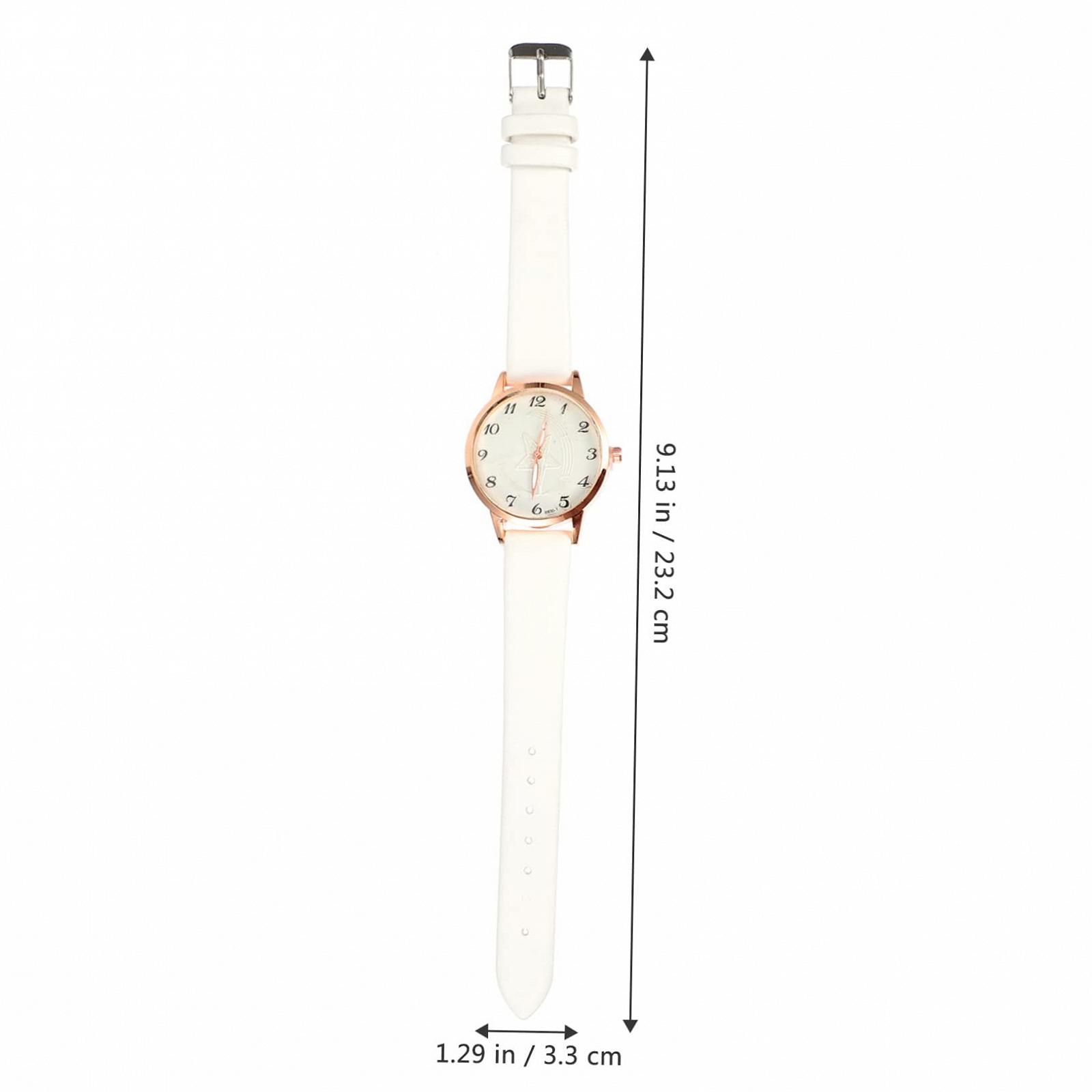 Женские Часы WRITWAA Золотые с Белым Ремешком из Искусственной Кожи PU, фото №3