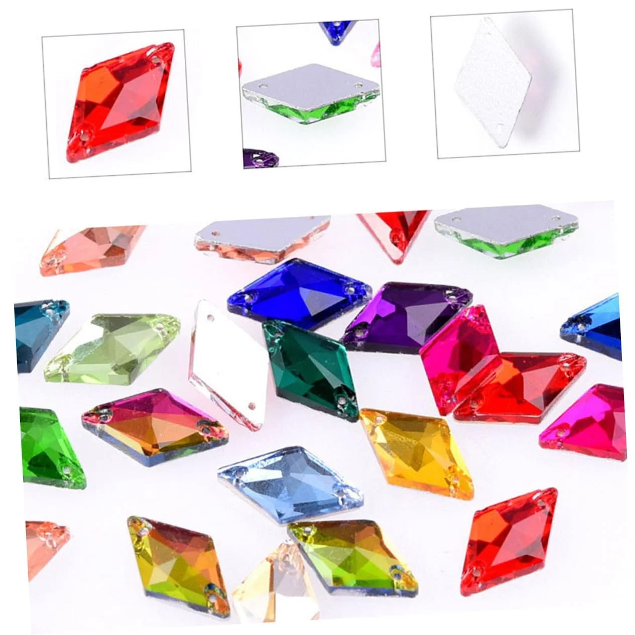 Кришталеві намистини ромбовидної форми, 84 шт, для прикрас, весільних суконь, сумок, різних кольорів, високоякісні, фото №4