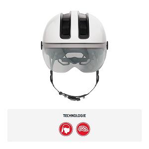 Шолом ABUS City HUD-Y ACE з козирком і магнітною світлодіодною задньою підсвіткою, що перезаряджається synthetic.ua - Фото 1