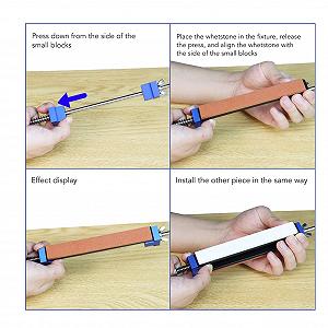 Точильна система для ножів Quick-Clamp 15° алюмінієвий сплав нержавіюча сталь 304 6 каменів synthetic.ua - Фото 1