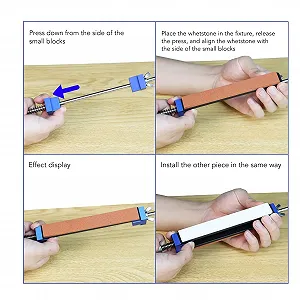 Точильная система для ножей Quick-Clamp 15° алюминиевый сплав нержавеющая сталь 304 6 камней synthetic.ua - Фото 1