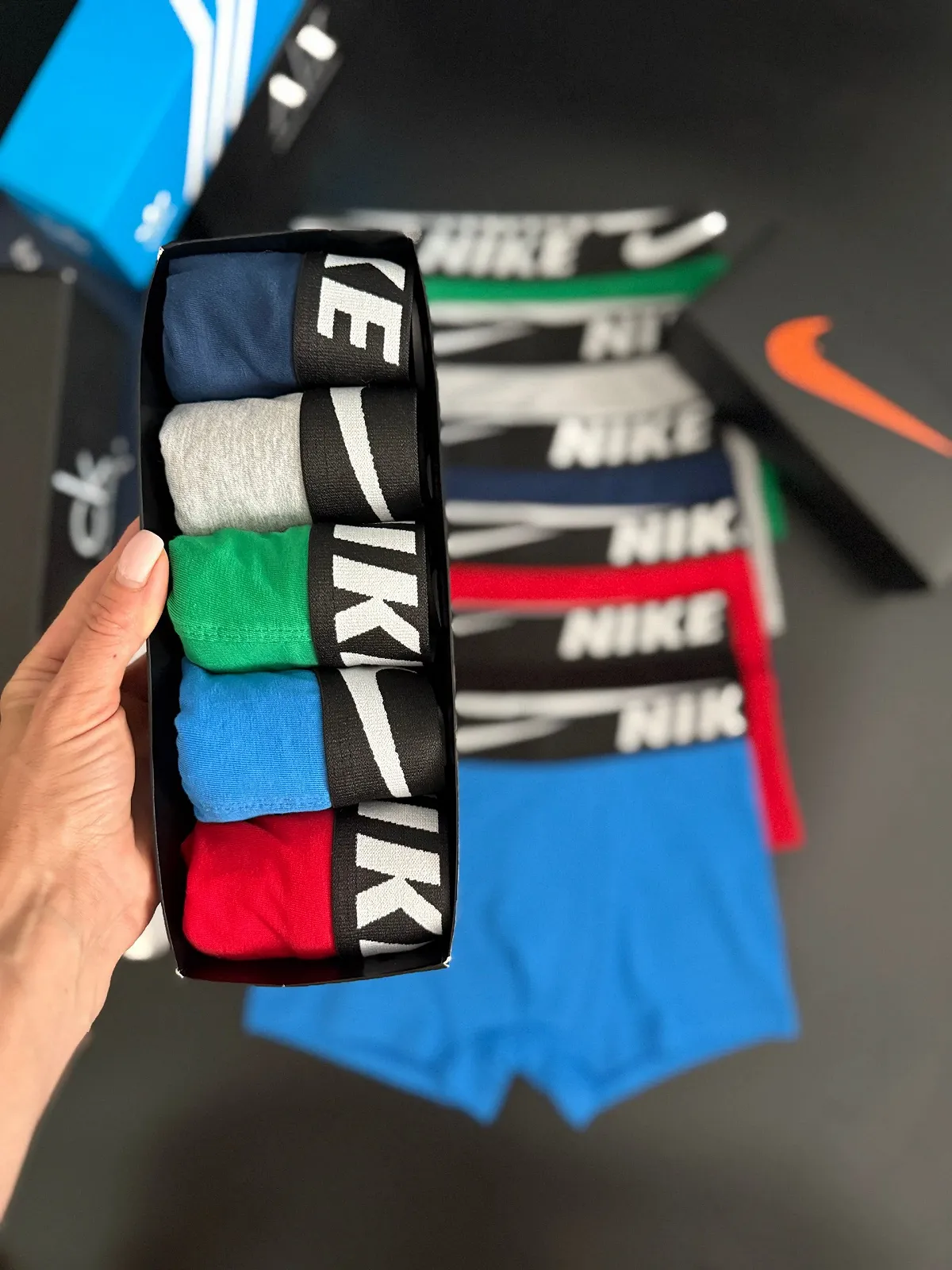 Чоловічі труси боксери комплект NIKE різнокольорові, фото №2