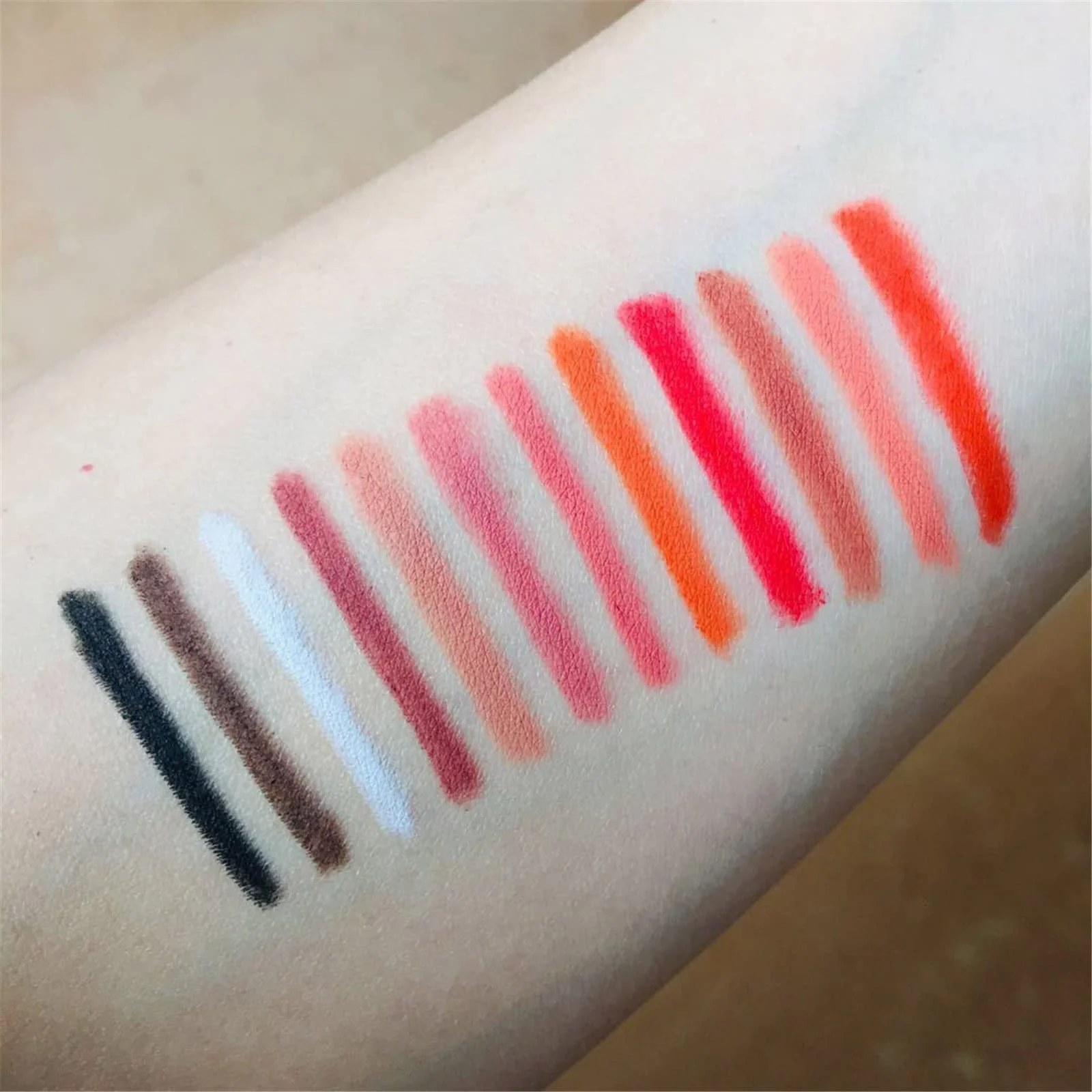 Набір олівців 12 кольорів, водостійкий, довготривалий, для професійного макіяжу, чорний, One Size, фото №7