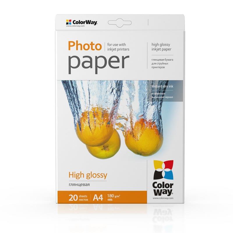 Фотобума CW глянцева 180г/м2 A4 20л PG180020A4, фото №2