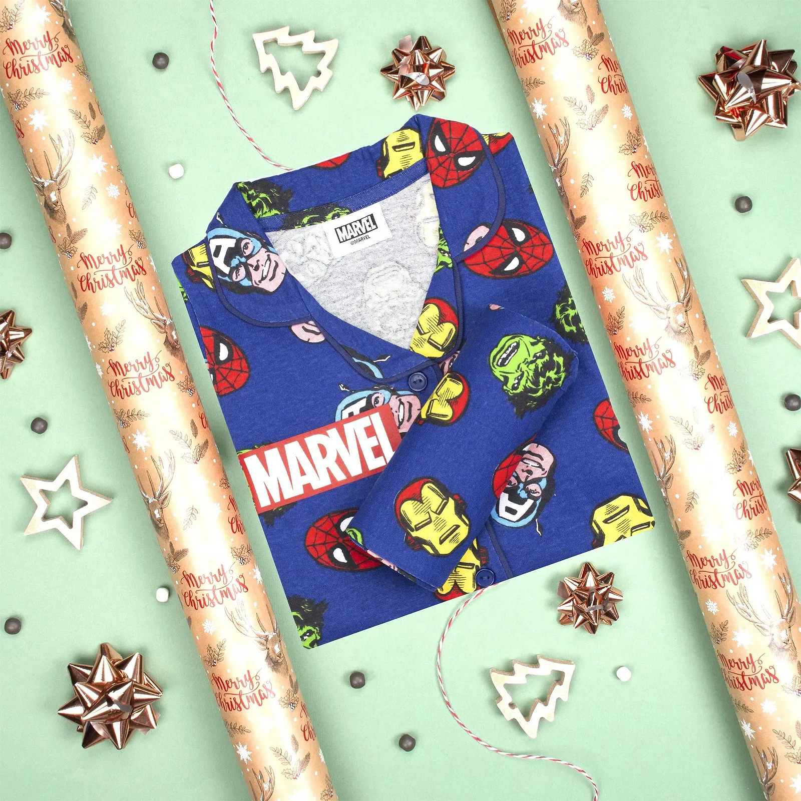 Дитяча піжама Marvel Синій з ґудзиками, супергерої Marvel, 100% бавовна, фото №8