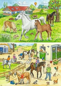 Пазл Ravensburger 07833 On the Horseyard 2 x 24 элемента synthetic.ua - Фото 1
