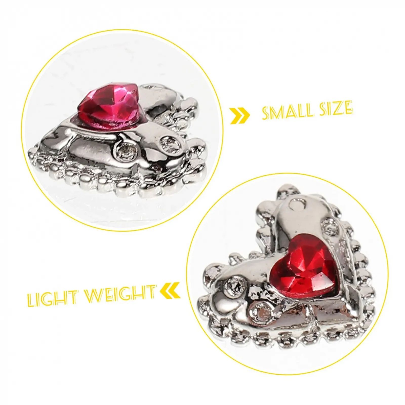 Підвіски для нігтів Прикраса для нігтів Серце 25 шт, фото №2