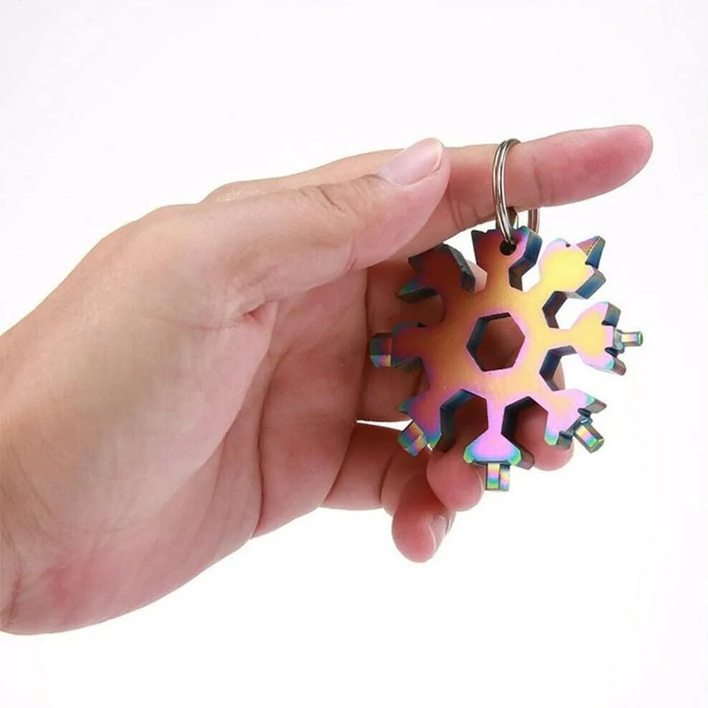 Мультитул Сніжинка 18 в 1, портативний, з нержавіючої сталі для кемпінгу, походів, пригод, подорожей, фото №7