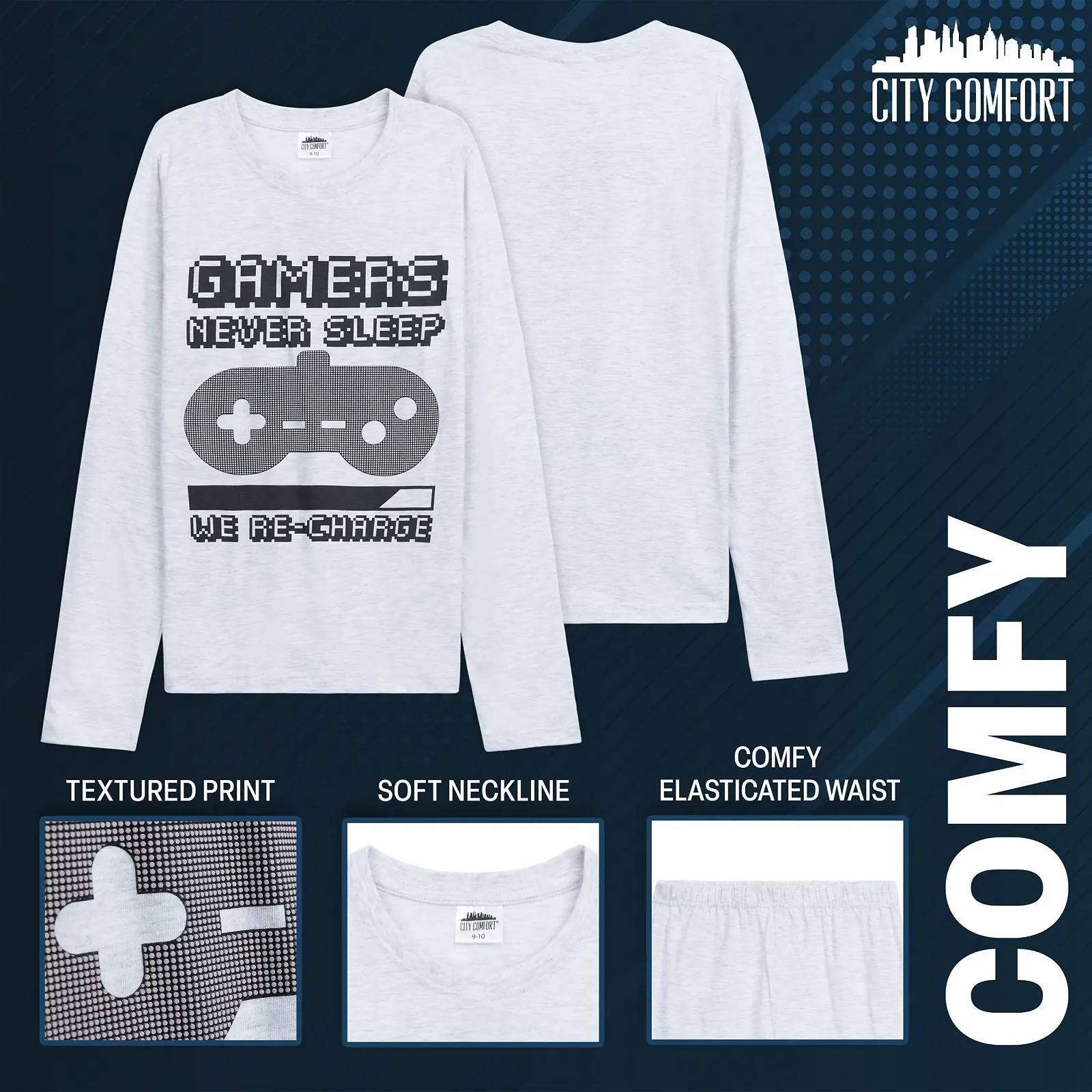 Комплект пижамы CityComfort для мальчиков, длинный, мягкий, фото №5