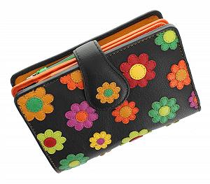 Кошелек Женский Кожаный Visconti Daisy Collection DS82 Черный - Фото 1