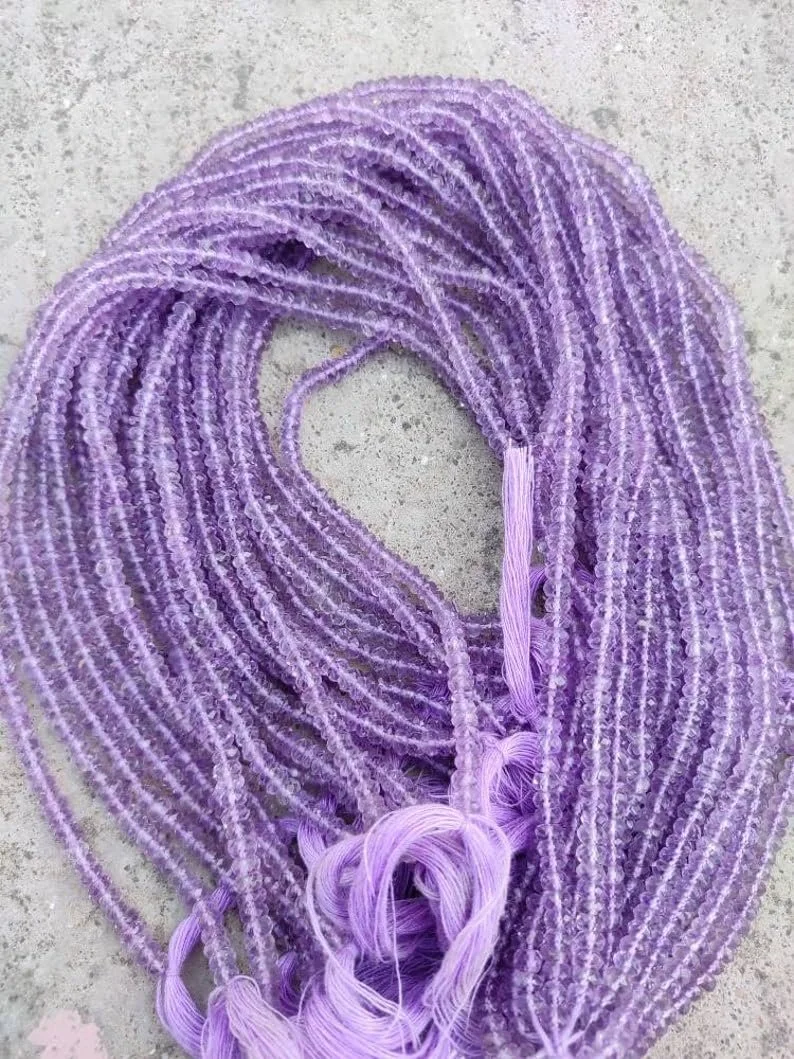 Намистини Аметист Бразилія круглі грановані 3.5-4 мм, фото №2