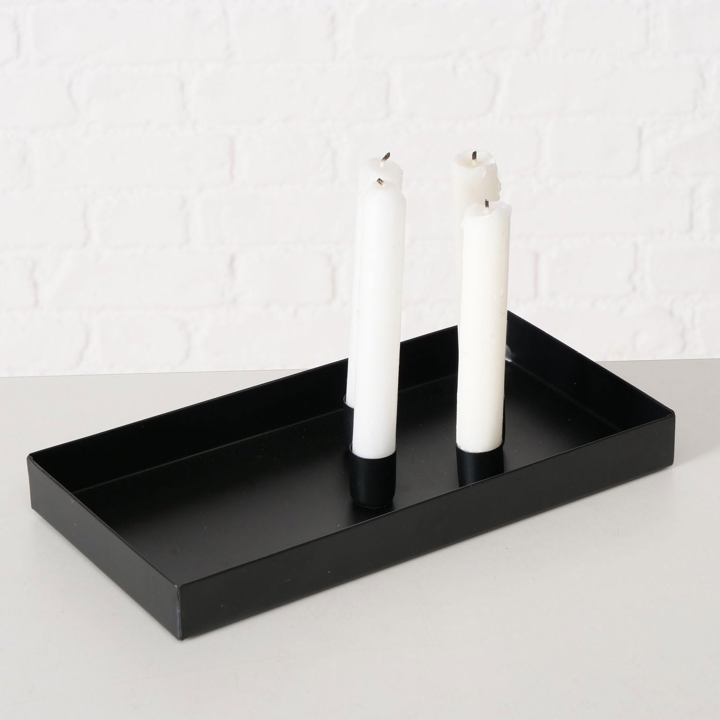 Підсвічник LS-LebenStil Magnet 4 свічки конічні прямокутний чорний 30 x 15 x 3 см декоративний піднос, фото №7
