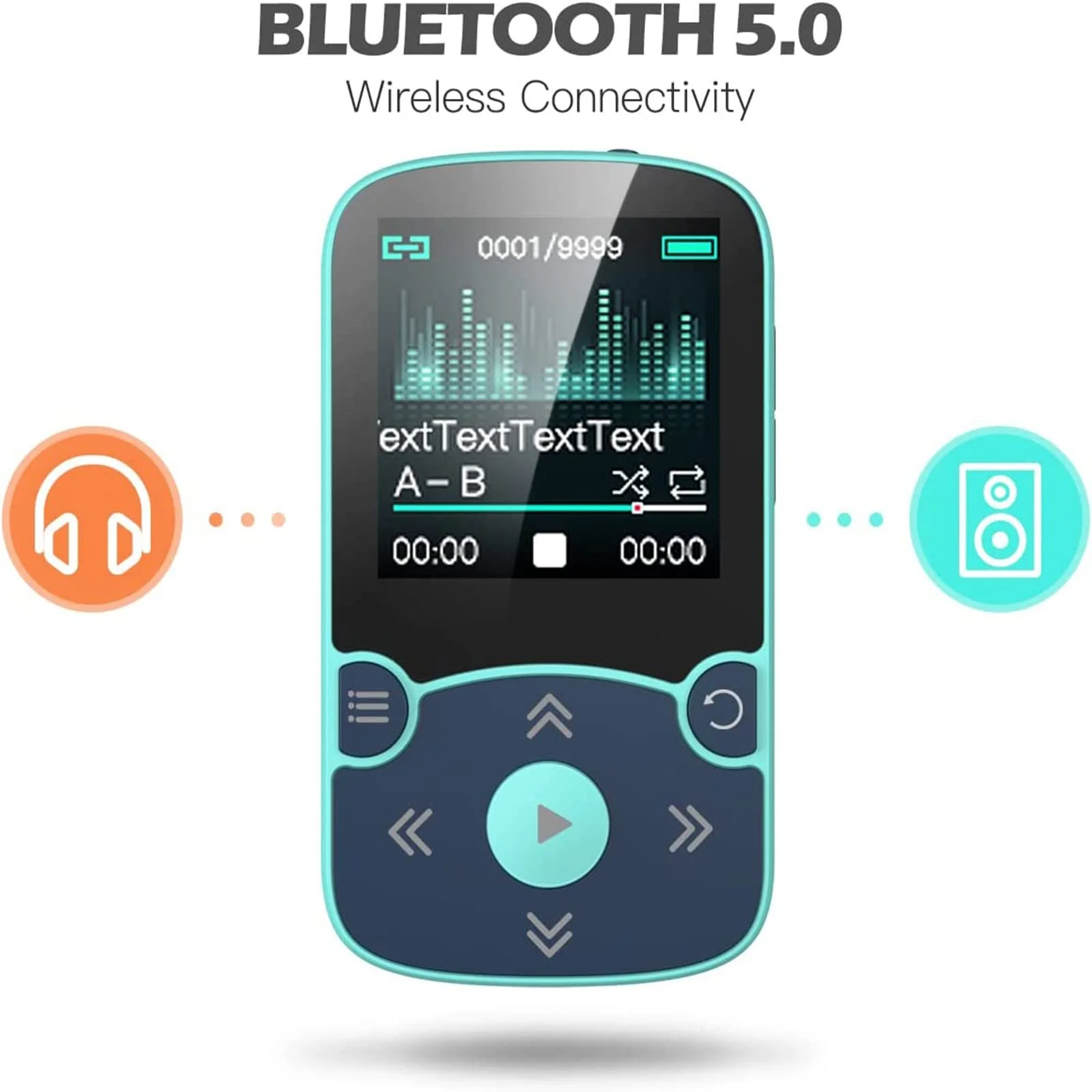 MP3 плеєр AGPTEK Sport 32GB 1.5 Inch TFT Colour Screen Bluetooth 5.3 Синій, фото №3