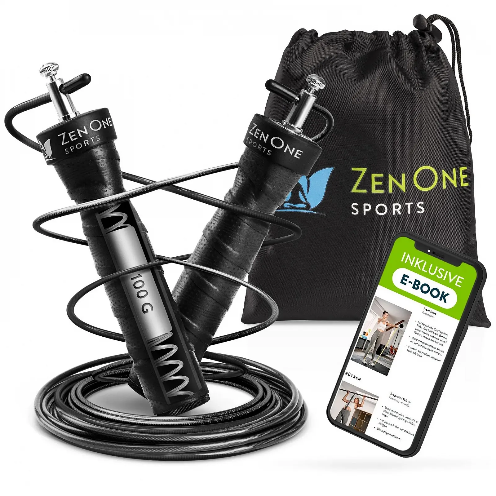 Скакалка ZenOne Sports ZenRope швидкісна зі сталевим тросом 3 м, фото №1
