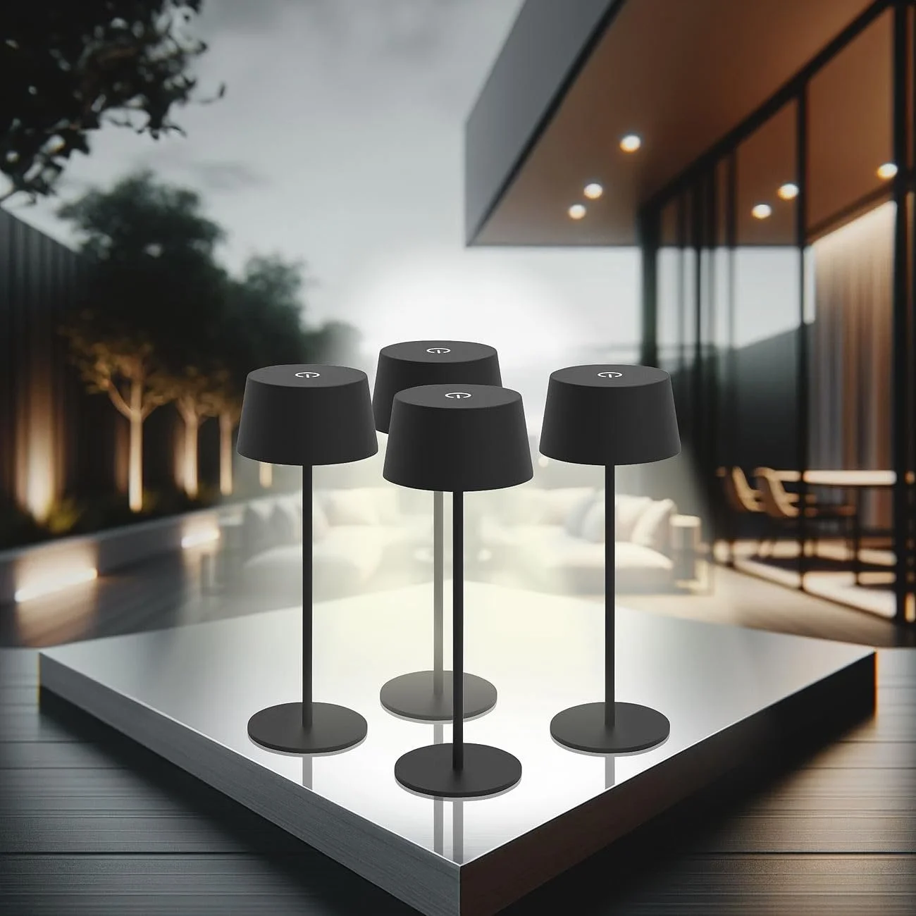 Набор настольных ламп Lunartec из 4 штук аккумуляторные 150 лм 1200 мАч IP44, фото №1