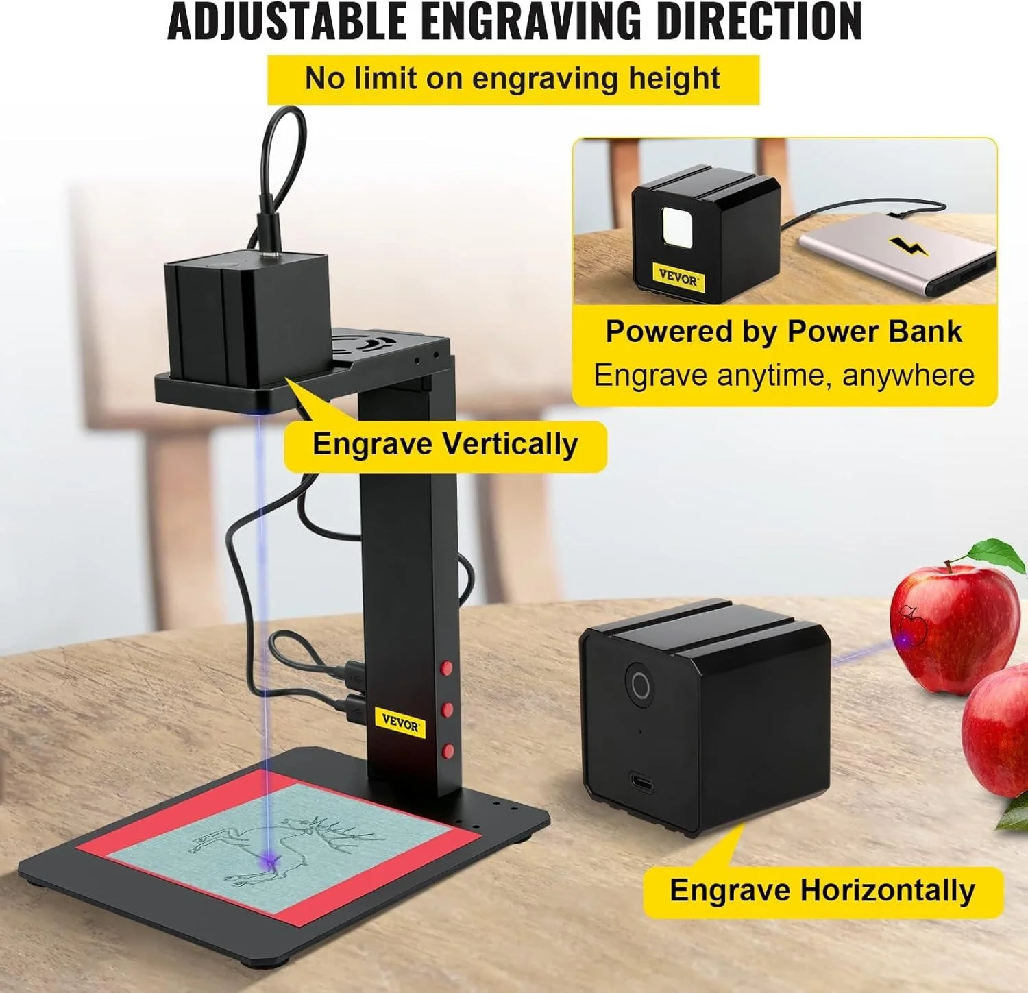 Міні-лазерний гравірувальний верстат VEVOR Type-C Bluetooth, фото №5