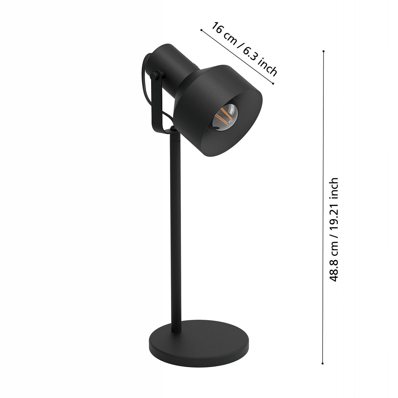 Настільна лампа EGLO Casibare 1-лампова Індустріальна Металева з вимикачем E27 Чорна, фото №6