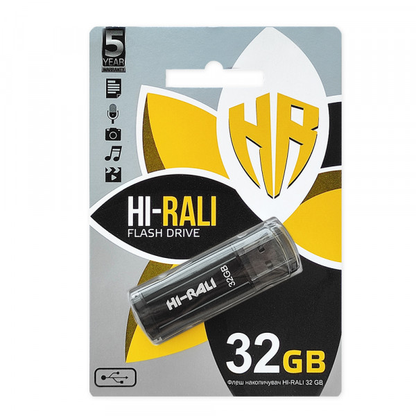 Флеш-накопитель USB 32GB Hi-Rali Stark Series Black (HI-32GBSTBK), фото №2
