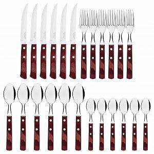 Набор столовых приборов POLYWOOD 24 предмета, красное дерево synthetic.ua - Фото 1