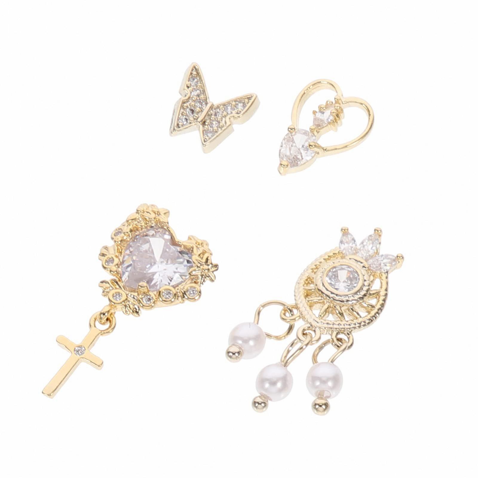 3D Украшение для ногтей FOMIYES Кристалл Камень Самоцвет Подвеска цветок Цепочка Жемчуг, фото №1