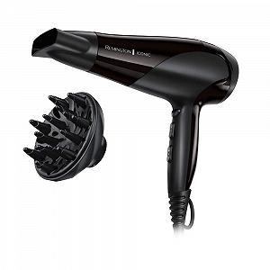 Фен Remington Ionic D3198, 2200 Вт, кольцо с керамическим покрытием Ion Care: мягкая укладка и равномерное распределение тепла, 3 режима нагрева и 2 отдельных режима вентилятора + режим холодного воздуха, 2 насадки - Фото 1