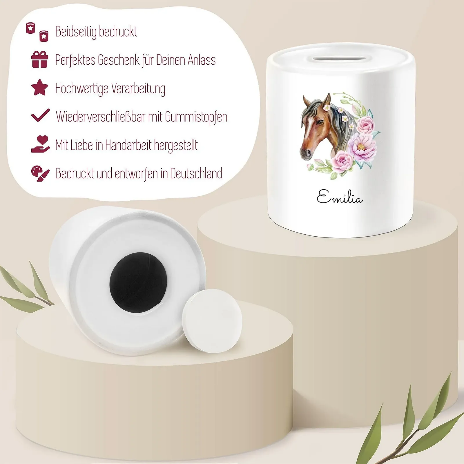 Скарбничка керамічна з мотивом голови коня, фото №4