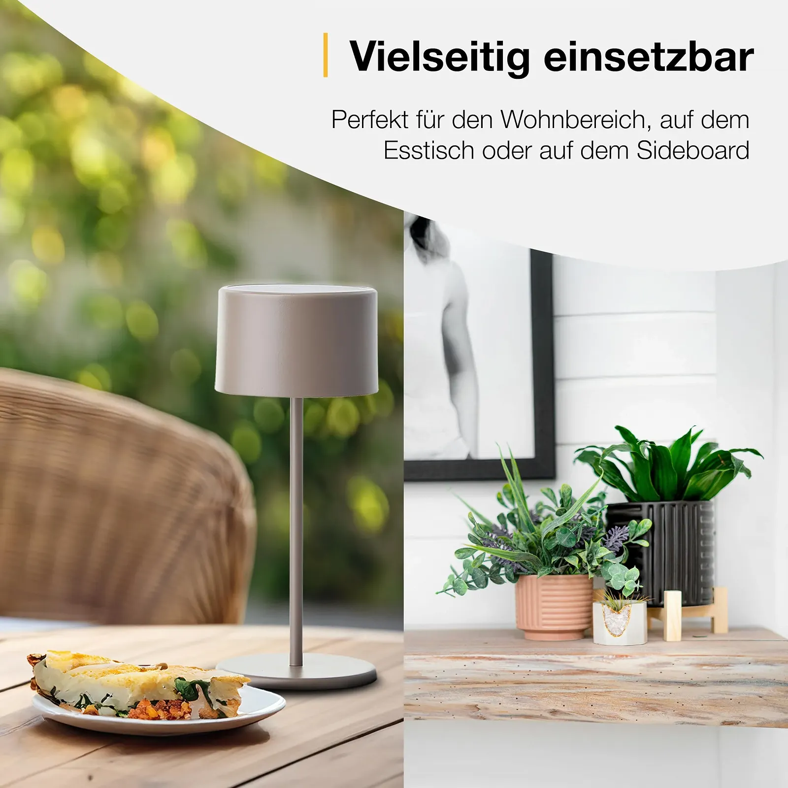 Настільна лампа Brilliant LED димована акумуляторна мобільна Тауп, фото №7