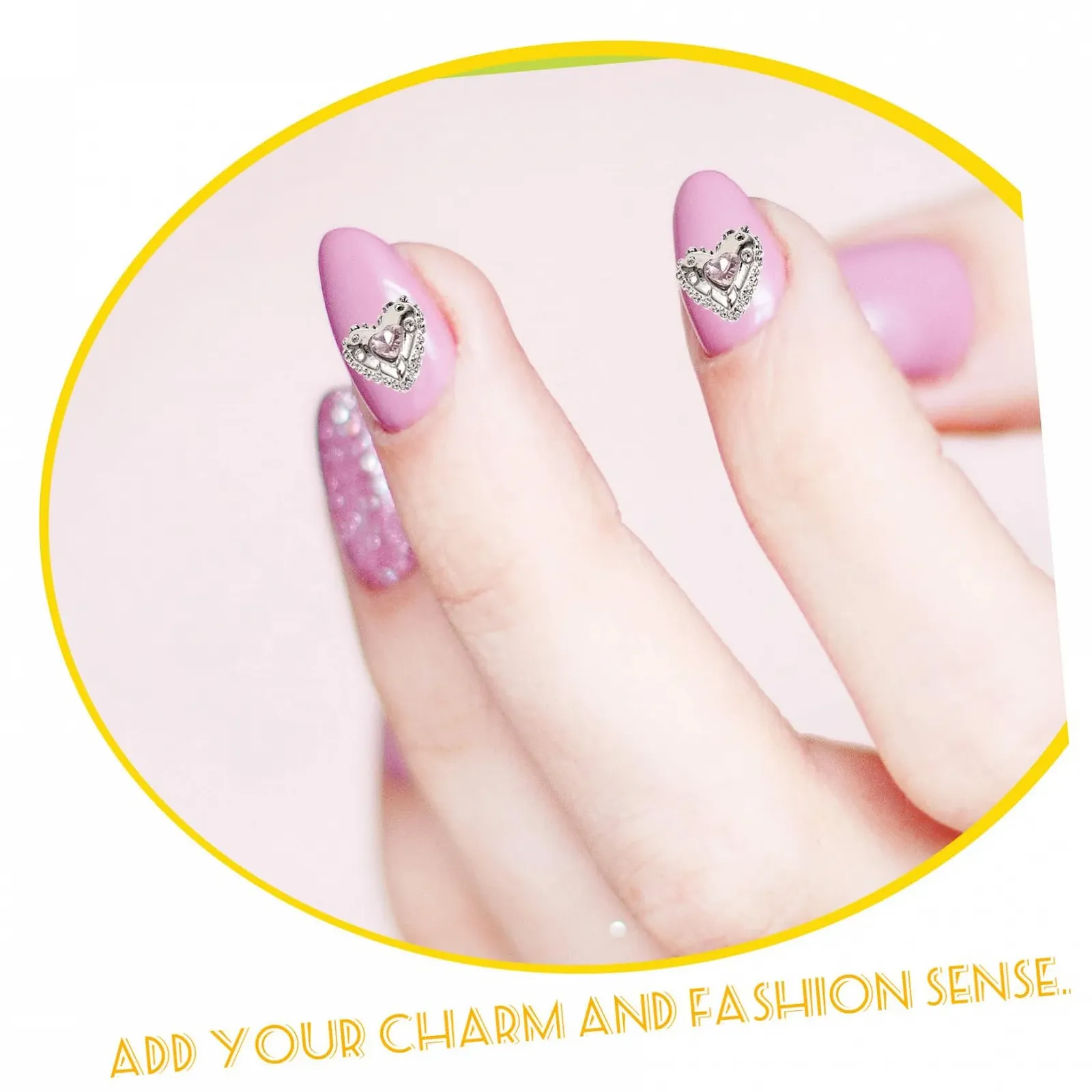 Підвіски для нігтів Прикраса для нігтів Серце 25 шт, фото №4