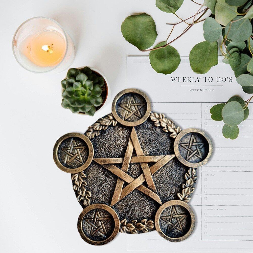 Подсвечник Astrologia Pentagram Altar Plate Resin Tea Light Holder, фото №7