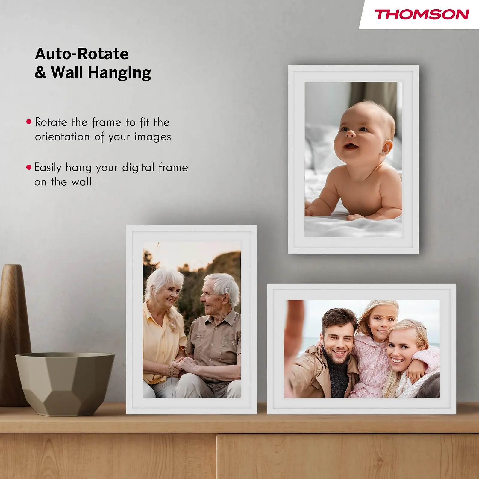 Цифровая фоторамка Thomson 10 дюймов IPS HD Touch Screen 32GB Wi-Fi Белая, фото №7 Цифровая фоторамка Thomson 10 дюймов IPS HD Touch Screen 32GB Wi-Fi Белая, фото №7