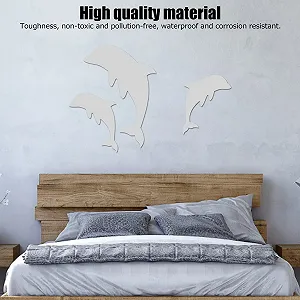 Наклейки на стіну Cute Dolphin Mirror у формі дельфінів Дзеркальні synthetic.ua - Фото 1