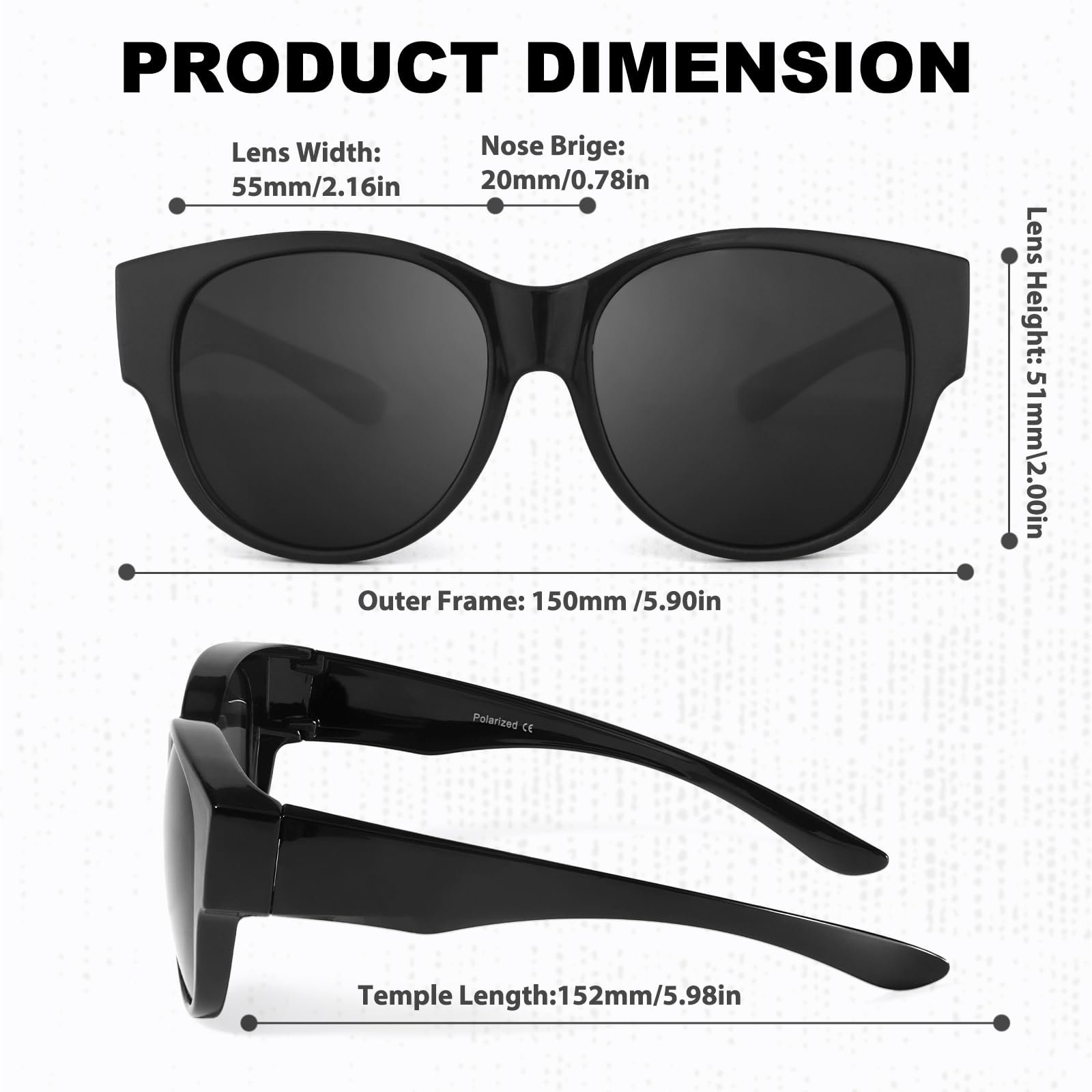 Сонцезахисні окуляри Myiaur Накладні Поляризовані UV400 захист TR90 Легкі, фото №4