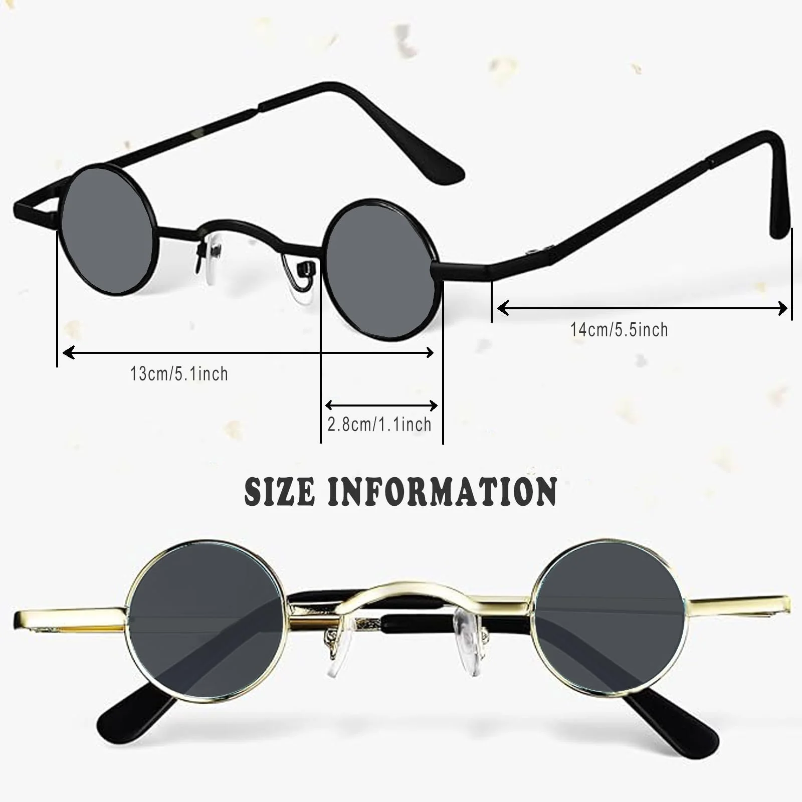 Круглые Солнцезащитные Очки Ahaimy (2 пары) Винтажные, фото №2