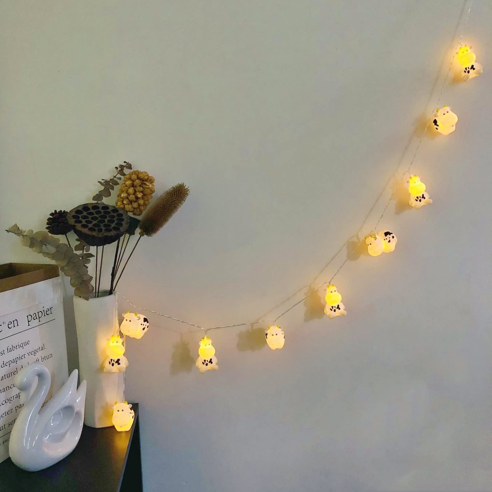 Гірлянда Riaxuebiy Корова 1.65 м/10 LED Біла корова, фото №11